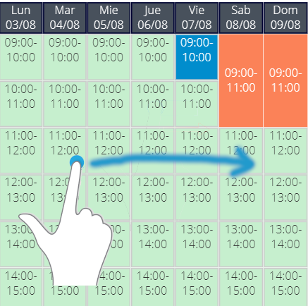 Deslizar a la derecha para ir a la semana anterior