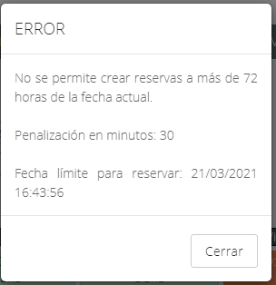 Error when trying to book before the penalty expires